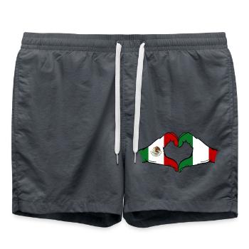 Mexico Italy Flag Hands Heart Shape - Swim Trunks - anthracite - Front - AI Model Male 185 light (185cm)