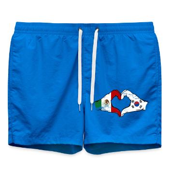 Mexique Corée drapeau mains forme de coeur utilisé - Short de bain - cobalt blue - Devant
