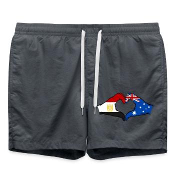 Ägypten Australien Flagge Hände Herzform - Badeshorts - Anthrazit - Vorne - AI Model Male 185 light (185cm)