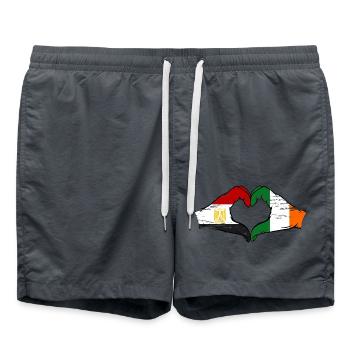 Egypte Irlande Drapeau Mains Coeur Forme Utilisé - Short de bain - charbon - Devant - AI Model Male 185 light (185cm)