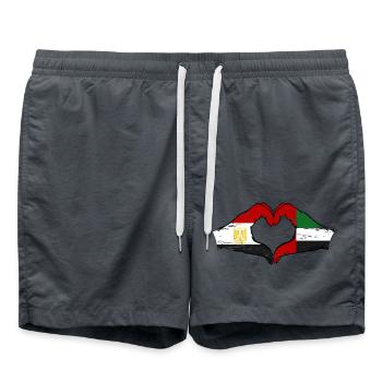 Ägypten Vereinigte Arabische Emirate Flagge Herz - Badeshorts - Anthrazit - Vorne - AI Model Male 185 light (185cm)