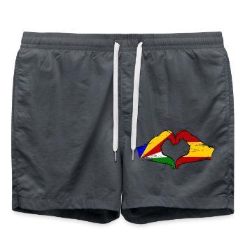 Seychelles Spain flag hands heart shape used - Swim Trunks - anthracite - Front - AI Model Male 185 light (185cm)