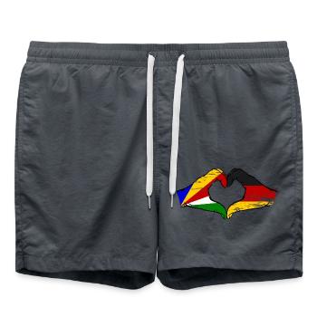 Seychelles Allemagne drapeau mains forme de coeur utilisé - Short de bain - charbon - Devant - AI Model Male 185 light (185cm)