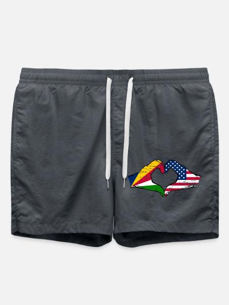 Seychellen USA Flagge Hände Herzform used - Badeshorts - Anthrazit