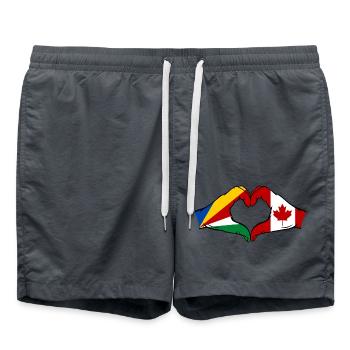 Seychelles Canada Drapeau Mains Coeur Forme - Short de bain - charbon - Devant - AI Model Male 185 light (185cm)