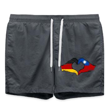 Allemagne Taiwan drapeau mains coeur utilisé - Short de bain - charbon - Devant - AI Model Male 185 light (185cm)