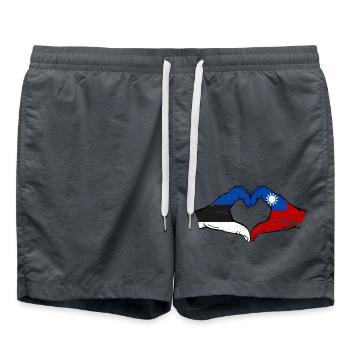 Estonie Taïwan drapeau mains forme de coeur utilisé - Short de bain - charbon - Devant - AI Model Male 185 light (185cm)