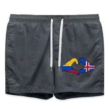 Kolumbien Island Flagge Hände Herzform used - Badeshorts - Anthrazit - Vorne - AI Model Male 185 light (185cm)