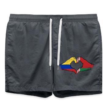 Kolumbien Belarus Flagge Hände Herzform used - Badeshorts - Anthrazit - Vorne - AI Model Male 185 light (185cm)