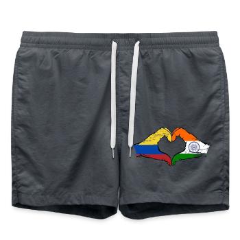Kolumbien Indien Flagge Hände Herzform used - Badeshorts - Anthrazit - Vorne - AI Model Male 185 light (185cm)