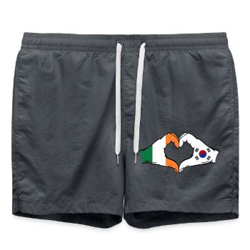 Irland Südkorea Flagge Hände Herzform - Badeshorts - Anthrazit - Vorne - AI Model Male 185 light (185cm)