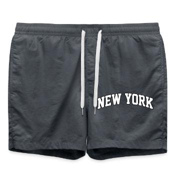New York logo: Collegiate design with urban style - Swim Trunks - anthracite - Front - AI Model Male 185 light (185cm)