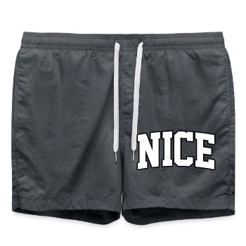 Logo Nice : Design collégial style méditerranéen - Short de bain - charbon - Devant - AI Model Male 185 light (185cm)