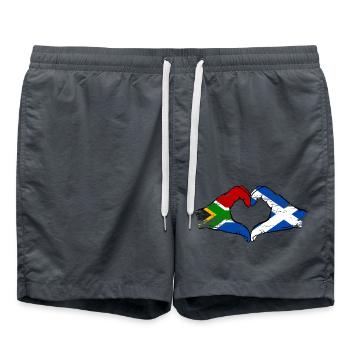 Afrique du Sud Ecosse Drapeau Mains Coeur Forme Utilisé - Short de bain - charbon - Devant - AI Model Male 185 light (185cm)