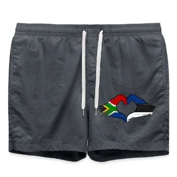 Südafrika Estland Flagge Hände Herzform used - Badeshorts - Anthrazit - Vorne - AI Model Male 185 light (185cm)