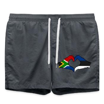 Südafrika Estland Flagge Hände Herzform - Badeshorts - Anthrazit - Vorne - AI Model Male 185 light (185cm)