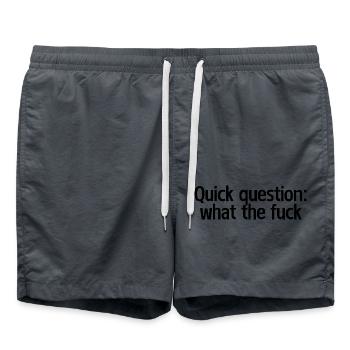 Quick question: what the fuck - Swim Trunks - anthracite - Front - AI Model Male 185 light (185cm)