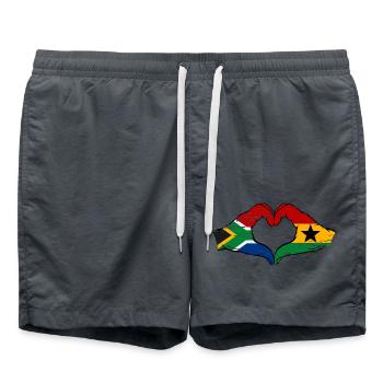 Südafrika Ghana Flagge Hände Herzform used - Badeshorts - Anthrazit - Vorne - AI Model Male 185 light (185cm)