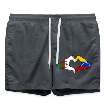 Algérie Venezuela Drapeau Mains Coeur Forme - Short de bain - charbon - Devant - AI Model Male 185 light (185cm)