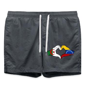 Algérie Venezuela Drapeau Mains Coeur Forme Utilisé - Short de bain - charbon - Devant - AI Model Male 185 light (185cm)