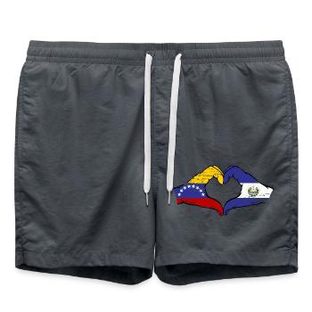 Venezuela El Salvador Flagge Hände Herzform used - Badeshorts - Anthrazit - Vorne - AI Model Male 185 light (185cm)