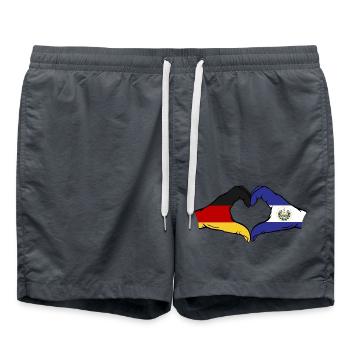 Allemagne El Salvador Drapeau Mains Coeur Forme - Short de bain - charbon - Devant - AI Model Male 185 light (185cm)