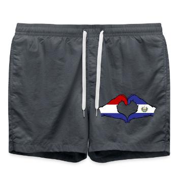 Holland El Salvador Flag Hands Heart Shape - Swim Trunks - anthracite - Front - AI Model Male 185 light (185cm)