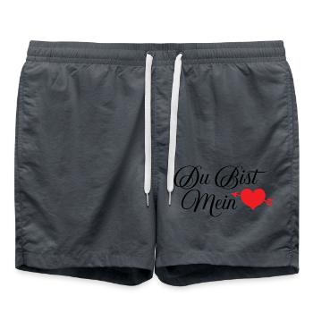 Du bist mein Herz - Badeshorts - Anthrazit - Vorne - AI Model Male 185 light (185cm)