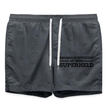 Binomialkoeffizient ist mein Superheld - Badeshorts - Anthrazit - Vorne - AI Model Male 185 light (185cm)