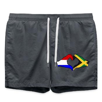 Holland Jamaica Flag Hands Heart Shape - Swim Trunks - anthracite - Front - AI Model Male 185 light (185cm)