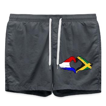 Holland Jamaica Flag Hands Heart Shape Used - Swim Trunks - anthracite - Front - AI Model Male 185 light (185cm)