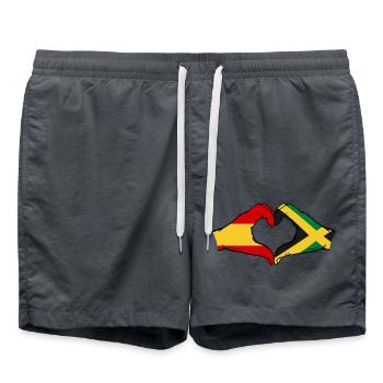 Spanien Jamaika Flagge Hände Herzform - Badeshorts - Anthrazit - Vorne - AI Model Male 185 light (185cm)