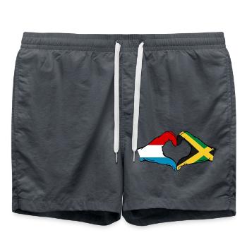 Luxemburg Jamaika Flagge Hände Herzform - Badeshorts - Anthrazit - Vorne - AI Model Male 185 light (185cm)