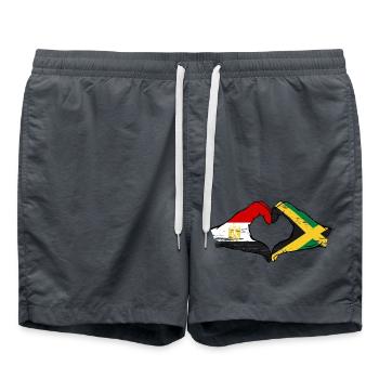 Ägypten Jamaika Flagge Hände Herzform used - Badeshorts - Anthrazit - Vorne - AI Model Male 185 light (185cm)