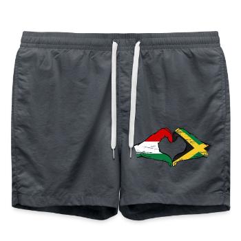 Ungarn Jamaika Flagge Hände Herzform used - Badeshorts - Anthrazit - Vorne - AI Model Male 185 light (185cm)