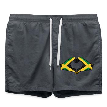 Drapeau de la Jamaïque mains forme coeur - Short de bain - charbon - Devant - AI Model Male 185 light (185cm)