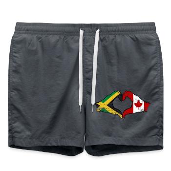Jamaïque Canada Mains Forme de Coeur Utilisé - Short de bain - charbon - Devant - AI Model Male 185 light (185cm)
