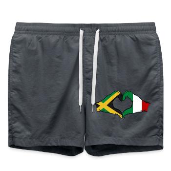 Jamaika Italien Hände Herzform - Badeshorts - Anthrazit - Vorne - AI Model Male 185 light (185cm)