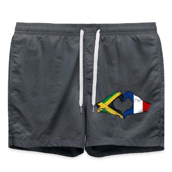 Jamaïque France Mains Forme Coeur Utilisé - Short de bain - charbon - Devant - AI Model Male 185 light (185cm)