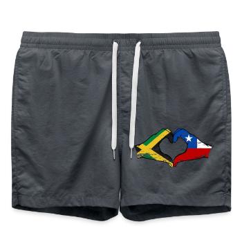 Jamaica Chile Hands Heart Shape Used - Swim Trunks - anthracite - Front - AI Model Male 185 light (185cm)