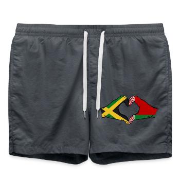 Jamaica Belarus Hands Heart Shape - Swim Trunks - anthracite - Front - AI Model Male 185 light (185cm)