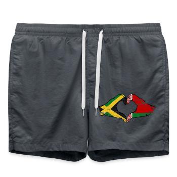 Jamaika Belarus Hände Herzform used - Badeshorts - Anthrazit - Vorne - AI Model Male 185 light (185cm)