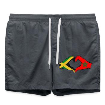 Jamaïque Maroc Mains Forme de Coeur - Short de bain - charbon - Devant - AI Model Male 185 light (185cm)