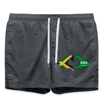 Jamaïque Arabie Saoudite Mains Forme de Coeur Utilisé - Short de bain - charbon - Devant - AI Model Male 185 light (185cm)