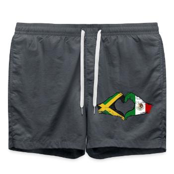 Jamaika Mexiko Hände Herzform used - Badeshorts - Anthrazit - Vorne - AI Model Male 185 light (185cm)