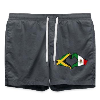 Jamaika Mexiko Hände Herzform - Badeshorts - Anthrazit - Vorne - AI Model Male 185 light (185cm)