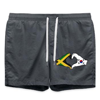 Jamaïque Corée du Sud Mains Forme de coeur - Short de bain - charbon - Devant - AI Model Male 185 light (185cm)