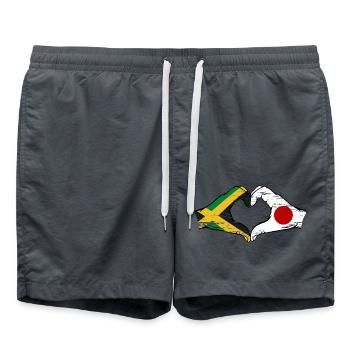 Jamaica Japan Hands Heart Shape Used - Swim Trunks - anthracite - Front - AI Model Male 185 light (185cm)