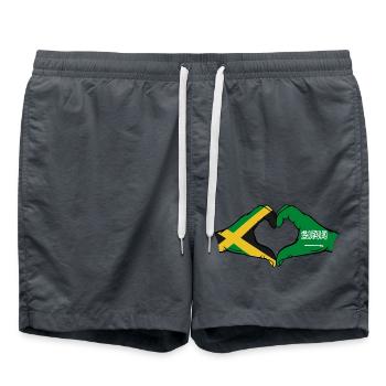 Jamaica Saudi Arabia Hands Heart Shape - Swim Trunks - anthracite - Front - AI Model Male 185 light (185cm)