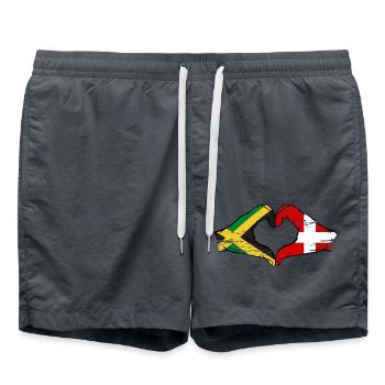 Jamaika Dänemark Hände Herzform used - Badeshorts - Anthrazit - Vorne - AI Model Male 185 light (185cm)